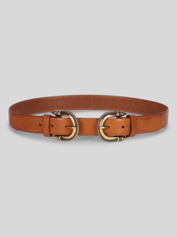 LEATHER BELT DOUBLE BUCKLE