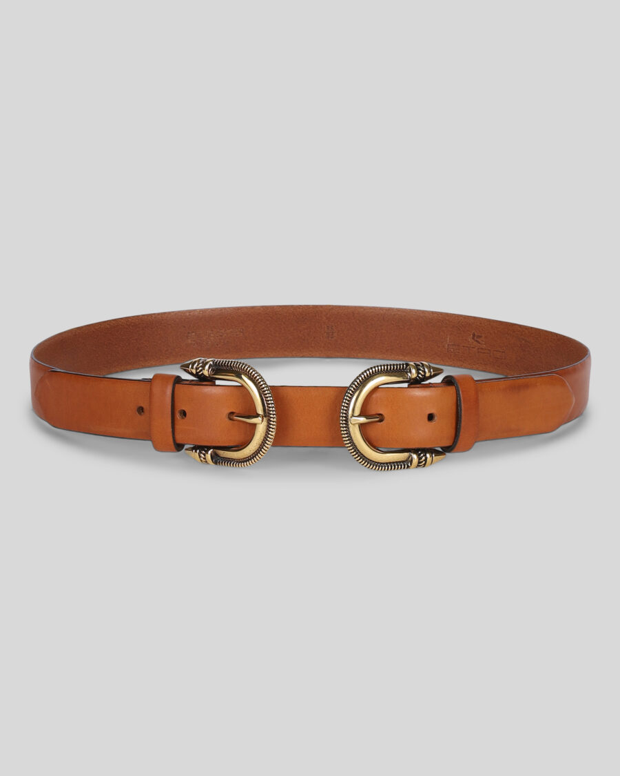 LEATHER BELT DOUBLE BUCKLE