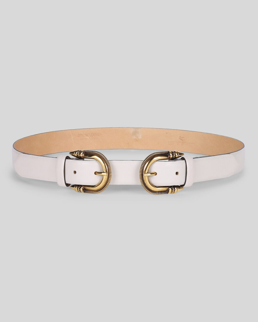 LEATHER BELT DOUBLE BUCKLE