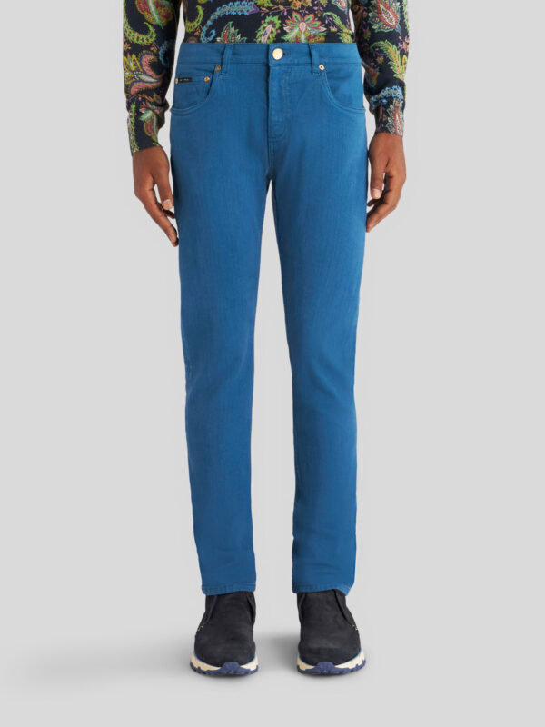 JEANS WITH PAISLEY DESIGN ON POCKET