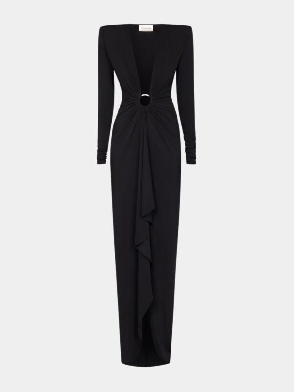 V-NECK LONG DRESS