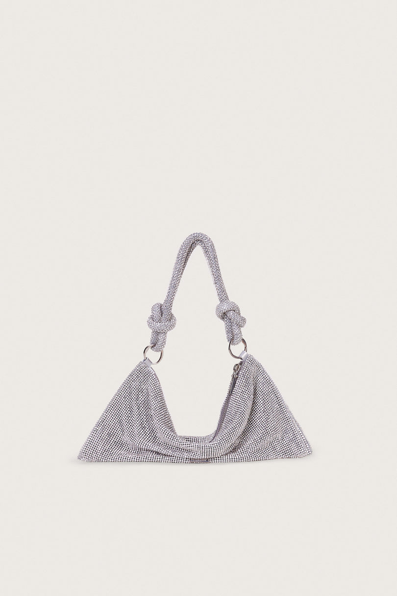 Triangle Rhinestones Shoulder Bag Women Girl Zipper Shopping