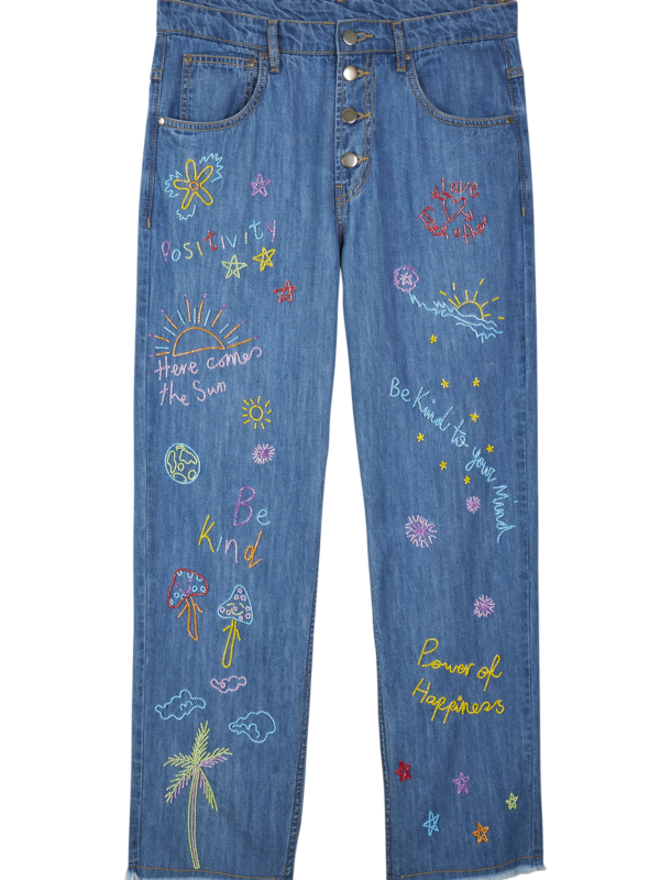 Beaded Denim Jeans