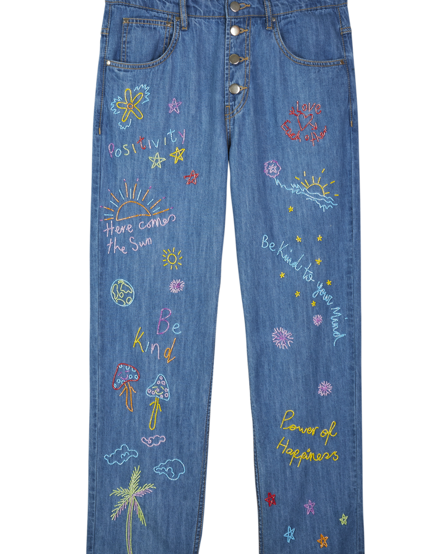 Beaded Denim Jeans