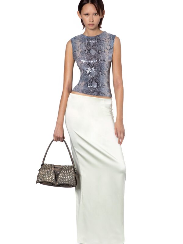 TANIA SLEEVELESS TOP IN SEQUIN PYTHON PRINT