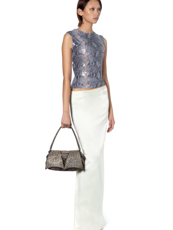 TANIA SLEEVELESS TOP IN SEQUIN PYTHON PRINT