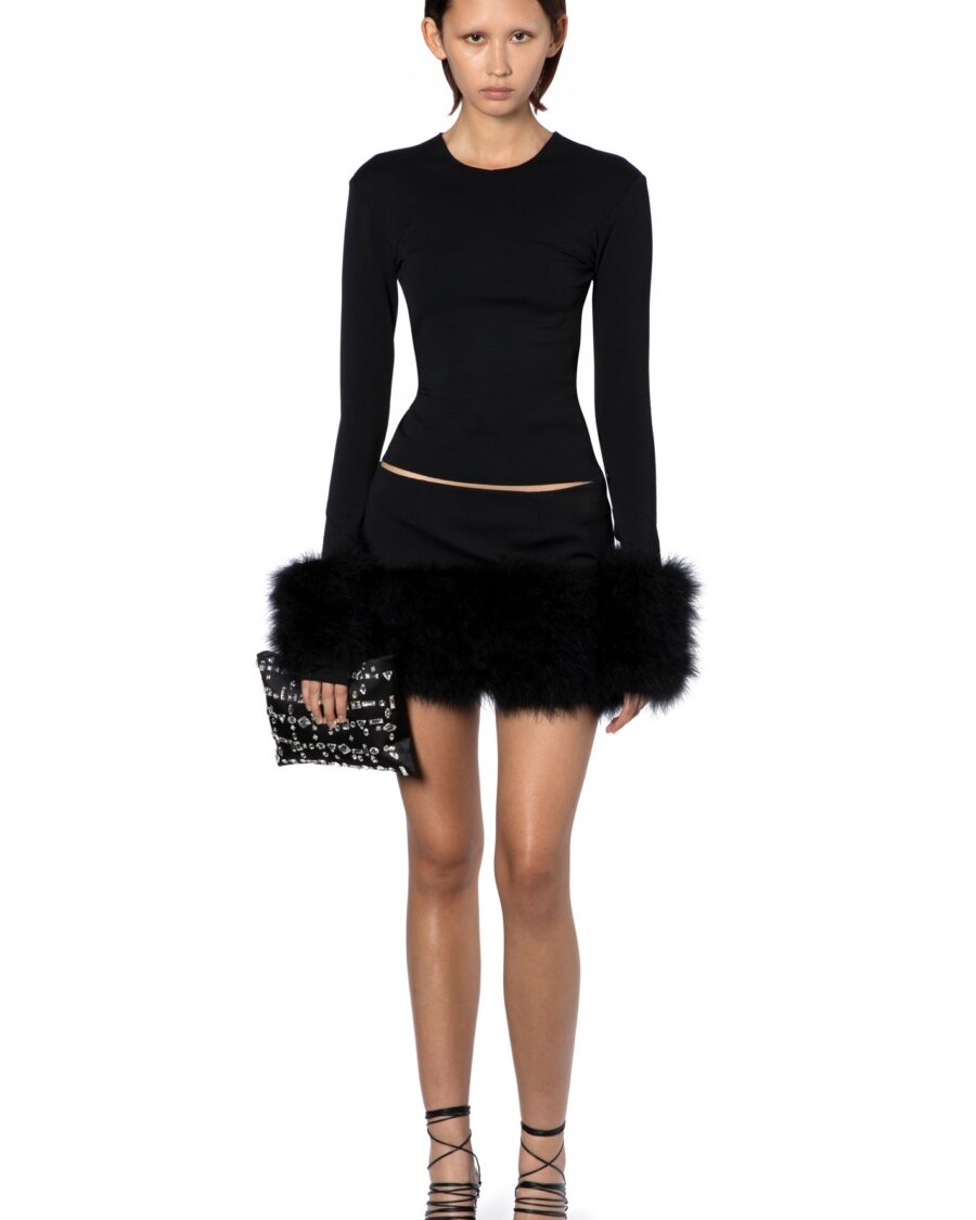 HAILE MINI SKIRT IN PUNTO MILANO BLACK