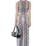 MANDRAKE TROUSER IN BLACK SATIN PYTHON PRINT
