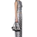 MANDRAKE TROUSER IN BLACK SATIN PYTHON PRINT