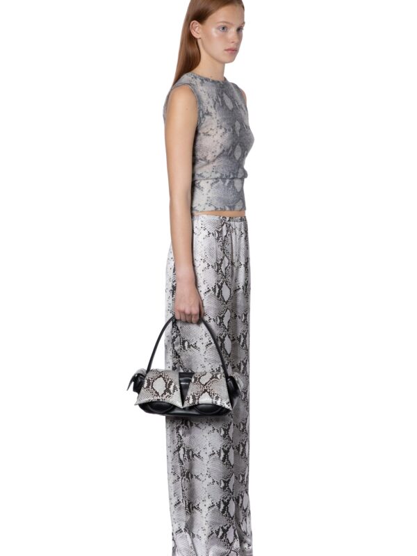 MANDRAKE TROUSER IN BLACK SATIN PYTHON PRINT