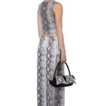 MANDRAKE TROUSER IN BLACK SATIN PYTHON PRINT