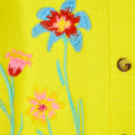 Flower Embroidered V-Neck Cardigan