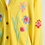 Flower Embroidered V-Neck Cardigan
