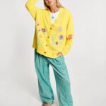 Flower Embroidered V-Neck Cardigan