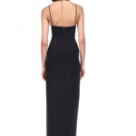 OPEN LEG CAMI GOWN IN BLACK