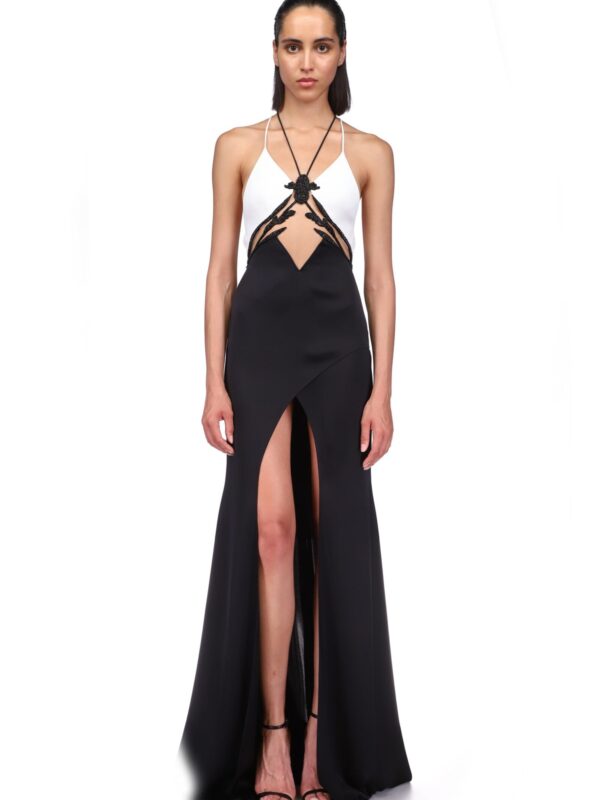 CRYSTAL IRIS EMBROIDERY AND TRAIN GOWN