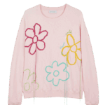 Flower Embroidered Raglan Sweater