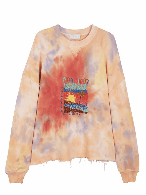 Embroidered Tie-Dye Sweatshirt