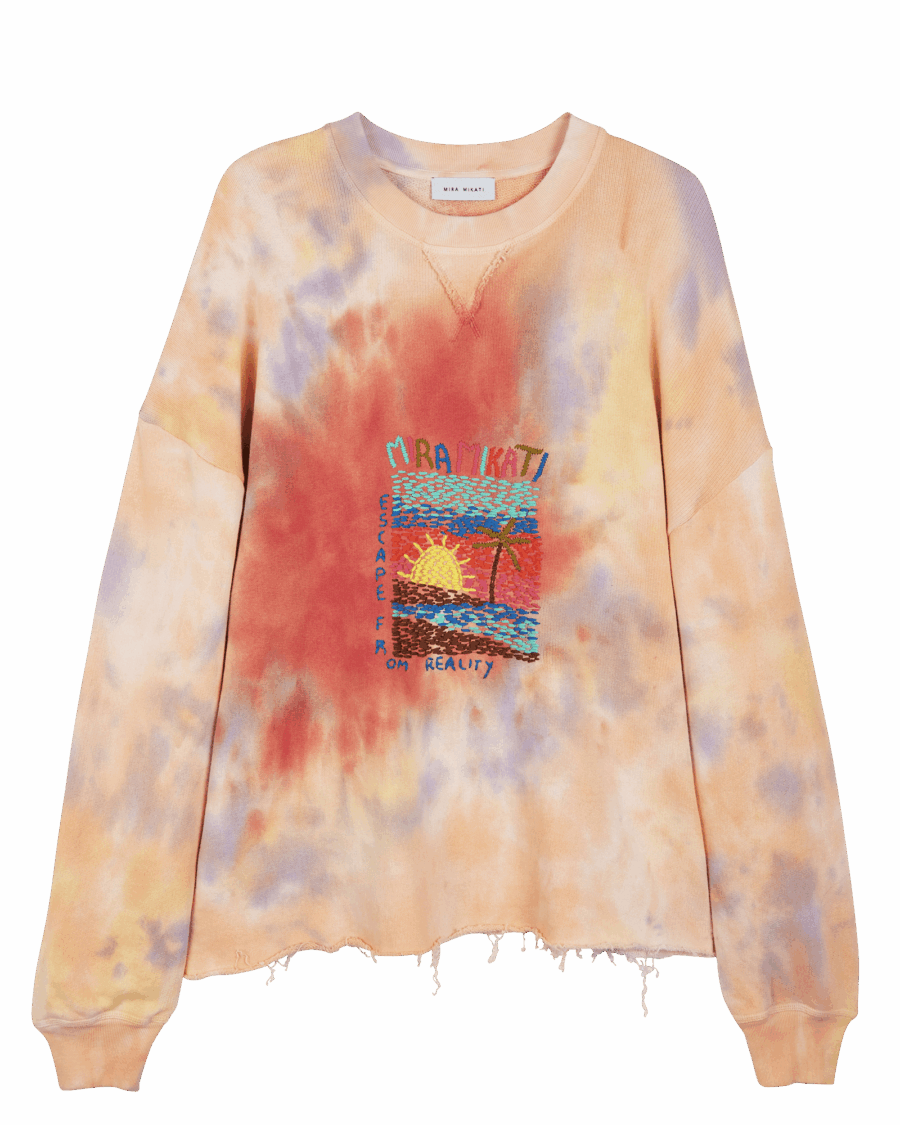 Embroidered Tie-Dye Sweatshirt