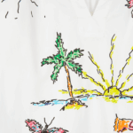 Printed V-Neck Smock Top