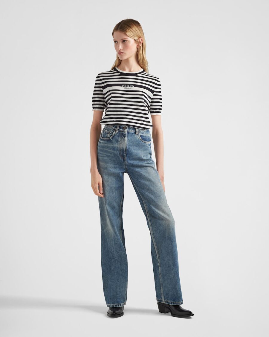 STRIPED SHORT SLEEVE KNIT