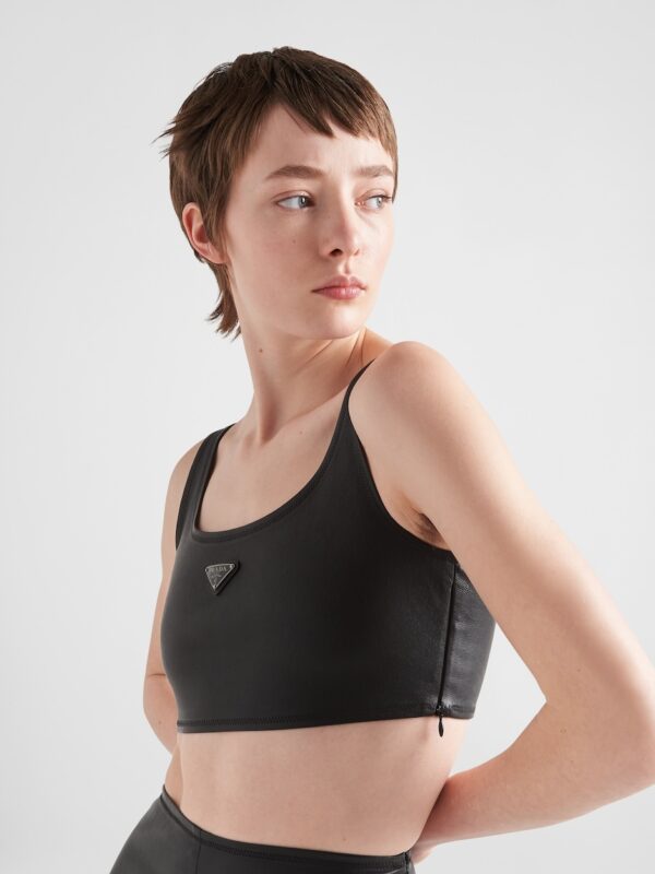 STRETCH NAPPA LEATHER TOP