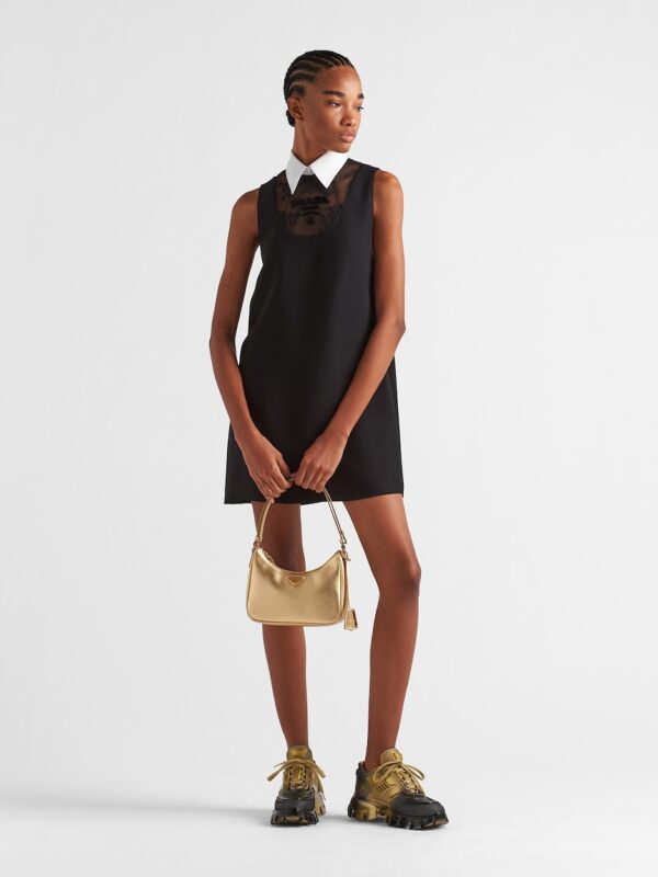 EMBROIDERED CADY MINI DRESS