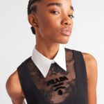EMBROIDERED CADY MINI DRESS