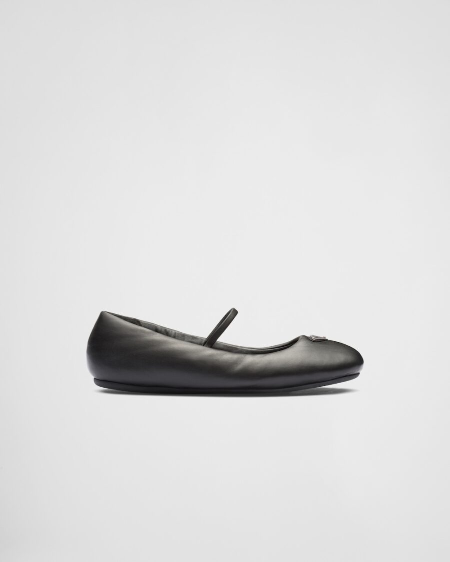 PADDED SOFT NAPPA LEATHER BALLERINAS