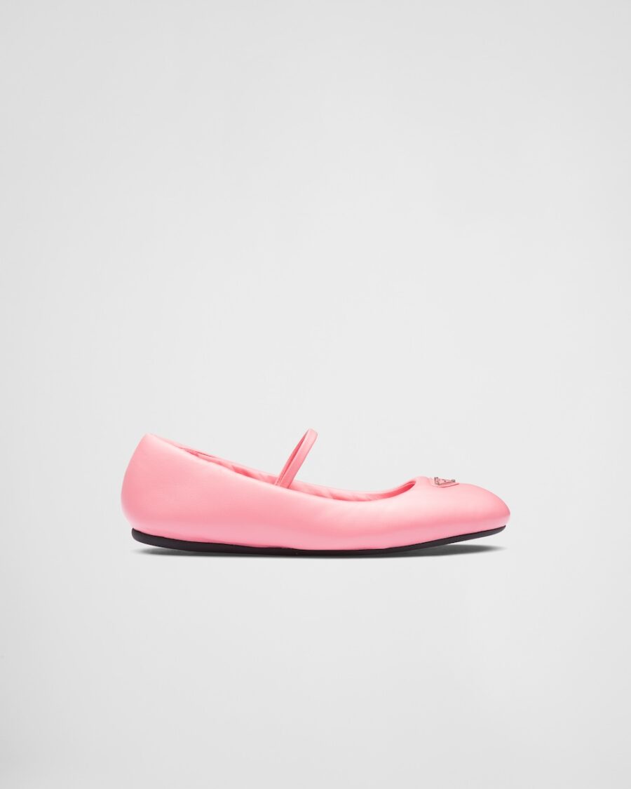 PADDED SOFT NAPPA LEATHER BALLERINAS
