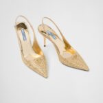 SATIN SLINGBACKS WITH CRYSTALS