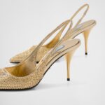 SATIN SLINGBACKS WITH CRYSTALS