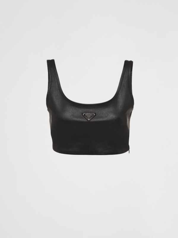 STRETCH NAPPA LEATHER TOP