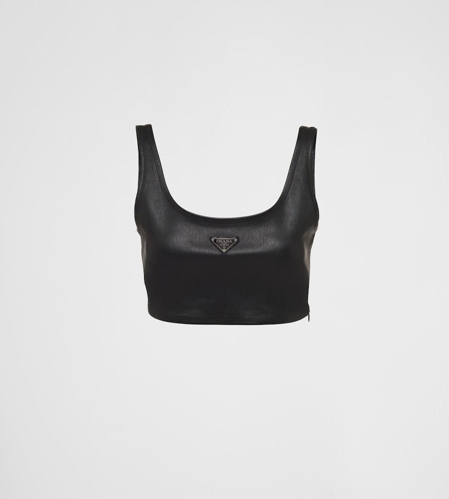 STRETCH NAPPA LEATHER TOP