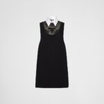 EMBROIDERED CADY MINI DRESS