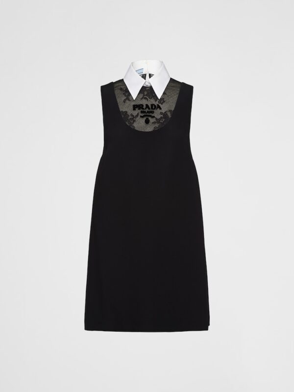 EMBROIDERED CADY MINI DRESS