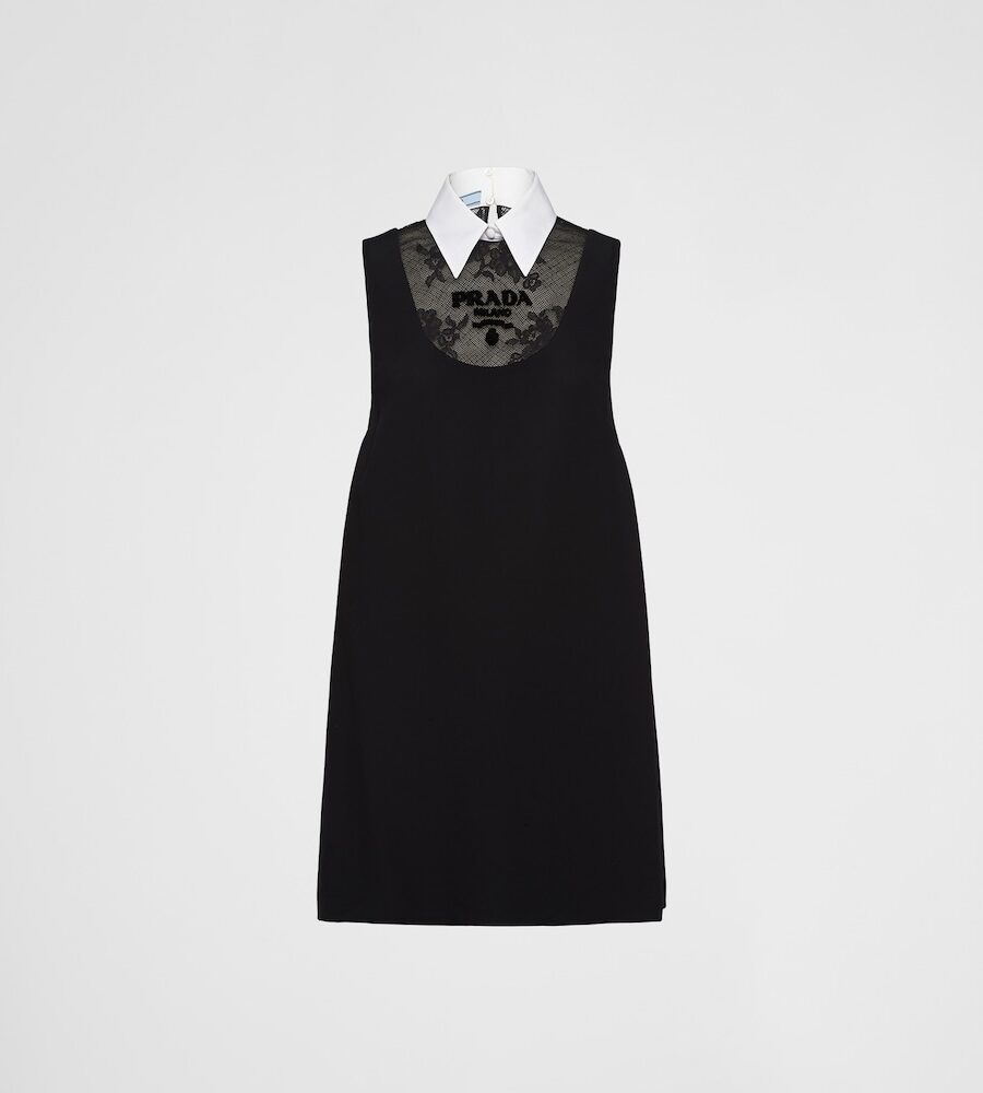 EMBROIDERED CADY MINI DRESS