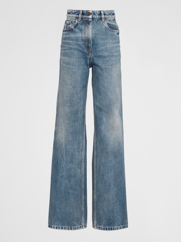 WIDE LEG BACK LOGO JEANS