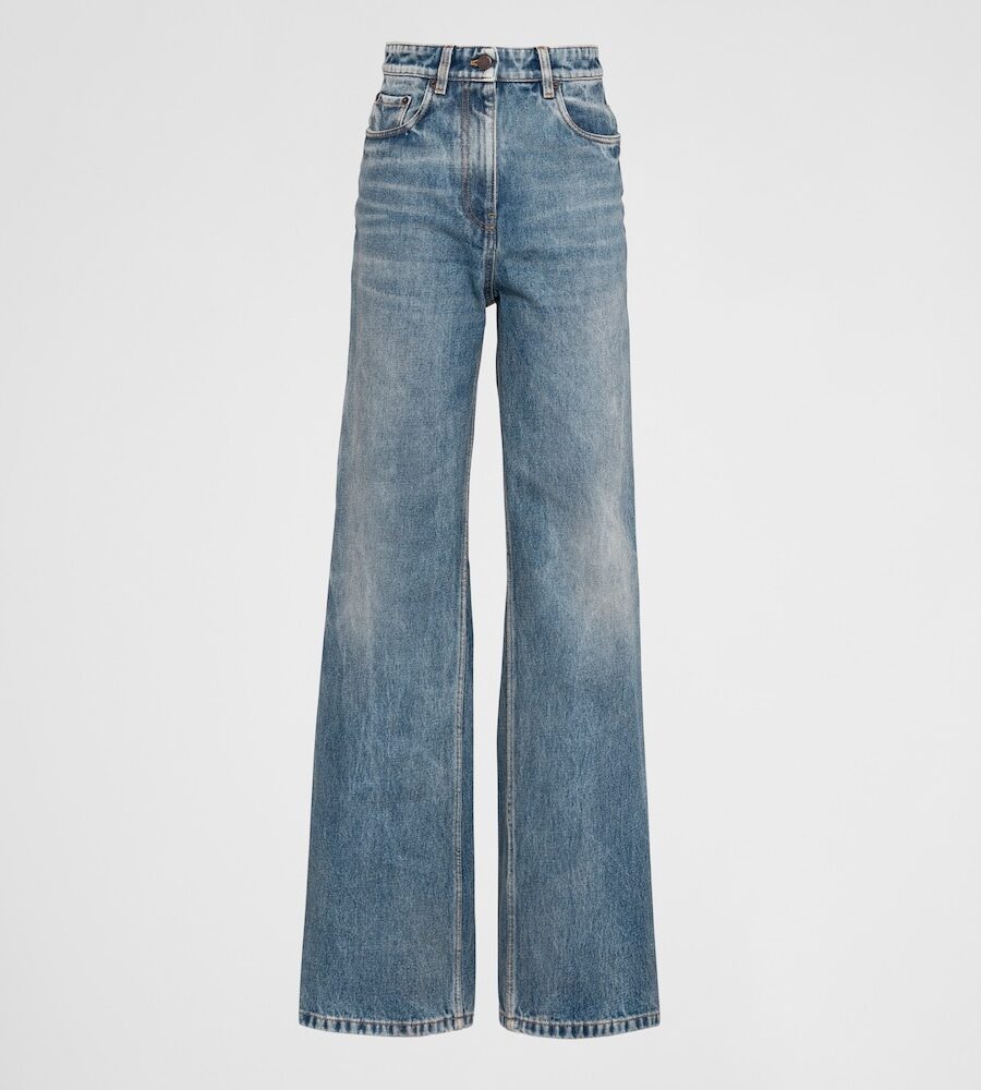 WIDE LEG BACK LOGO JEANS