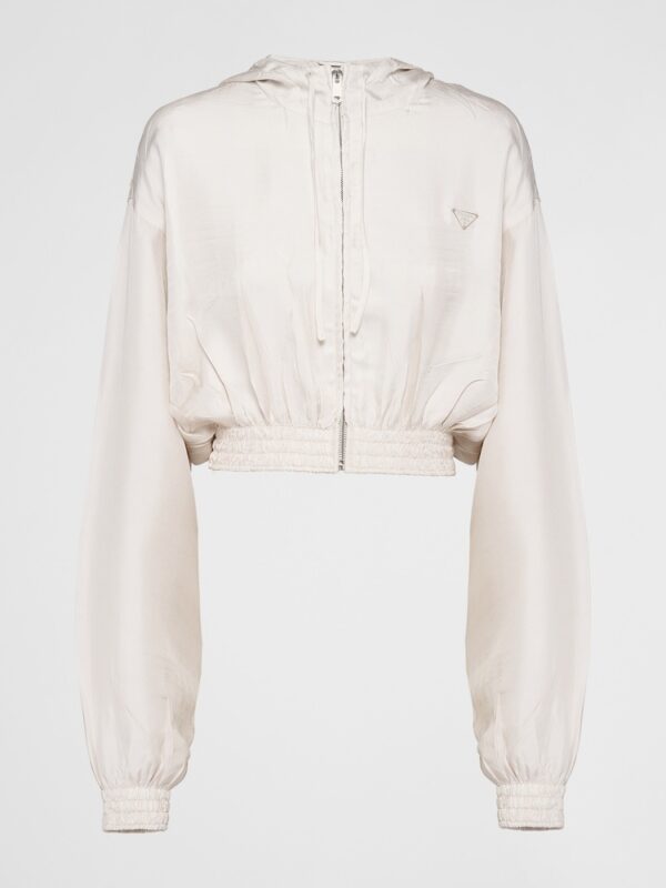 SILK TWILL CROPPED BLOUSON