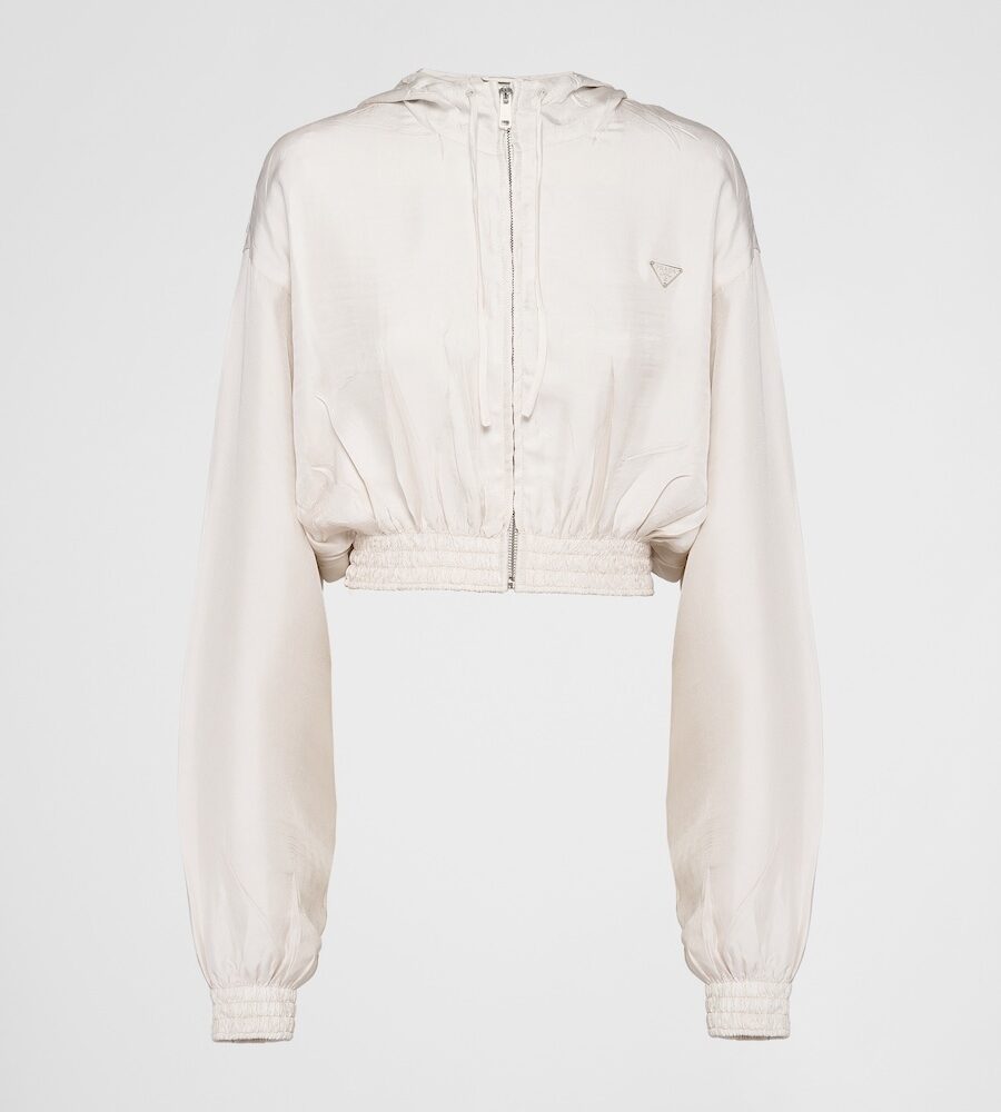 SILK TWILL CROPPED BLOUSON