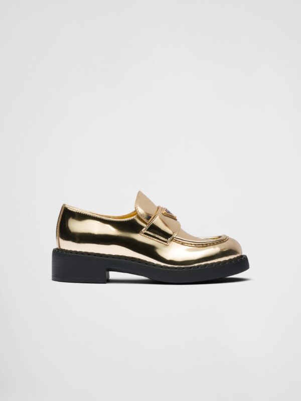 METALLIC LEATHER LOAFERS