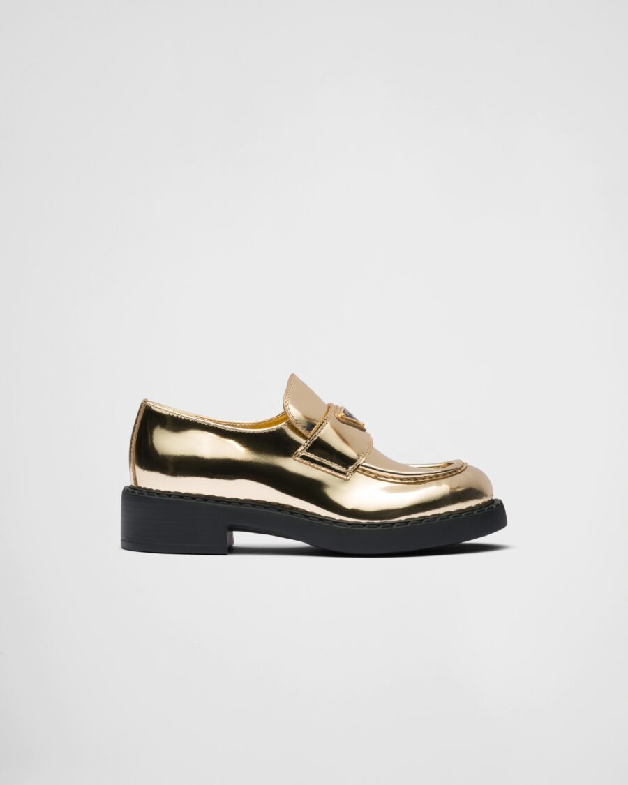 METALLIC LEATHER LOAFERS