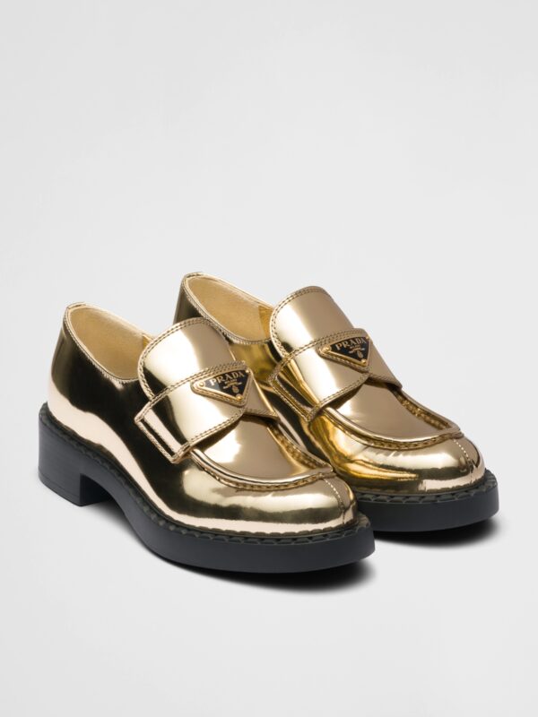 METALLIC LEATHER LOAFERS