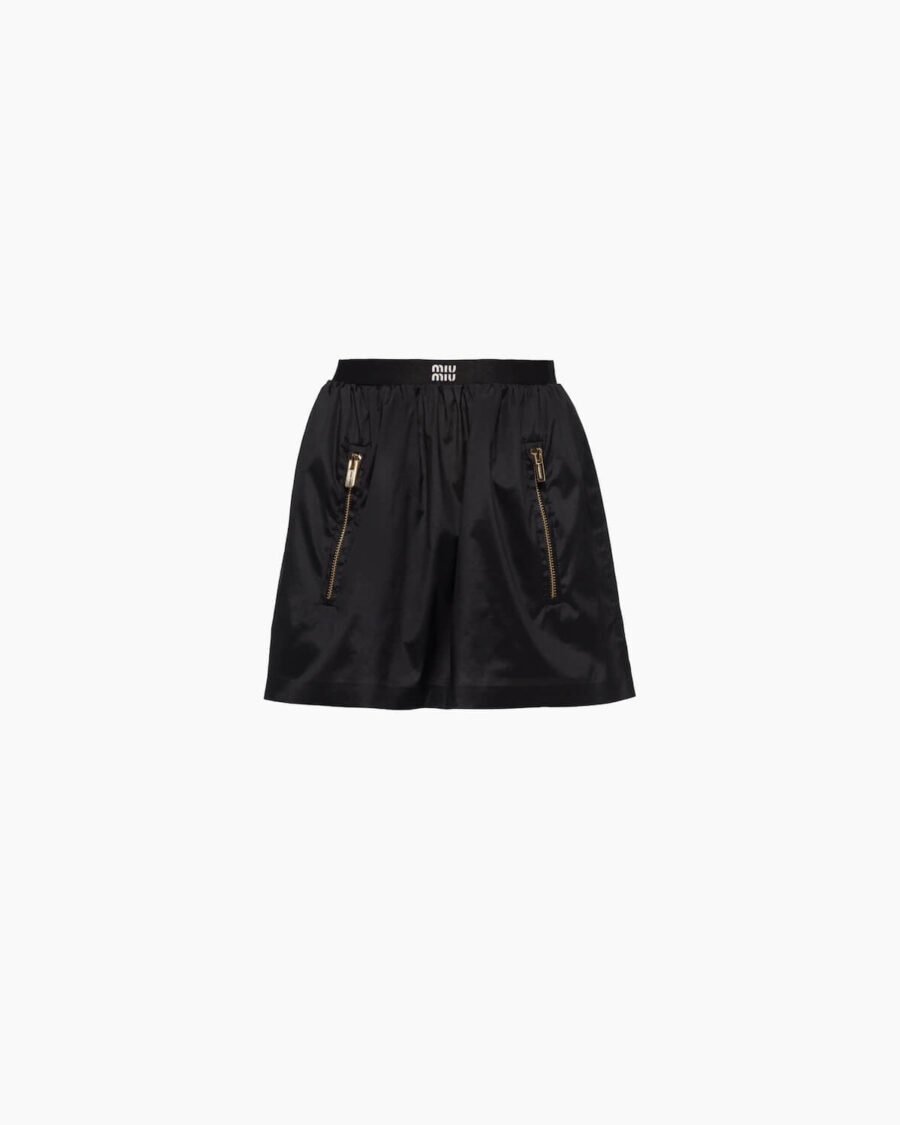 TECHNICAL SILK MINI SKIRT