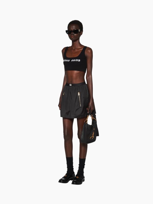 TECHNICAL SILK MINI SKIRT