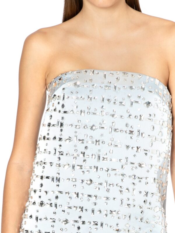 BLAISE MINI DRESS IN ICE BLUE CRYSTAL CHECK