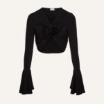 BELL SLEEVE JERSEY CROP TOP