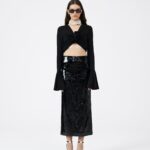 BELL SLEEVE JERSEY CROP TOP