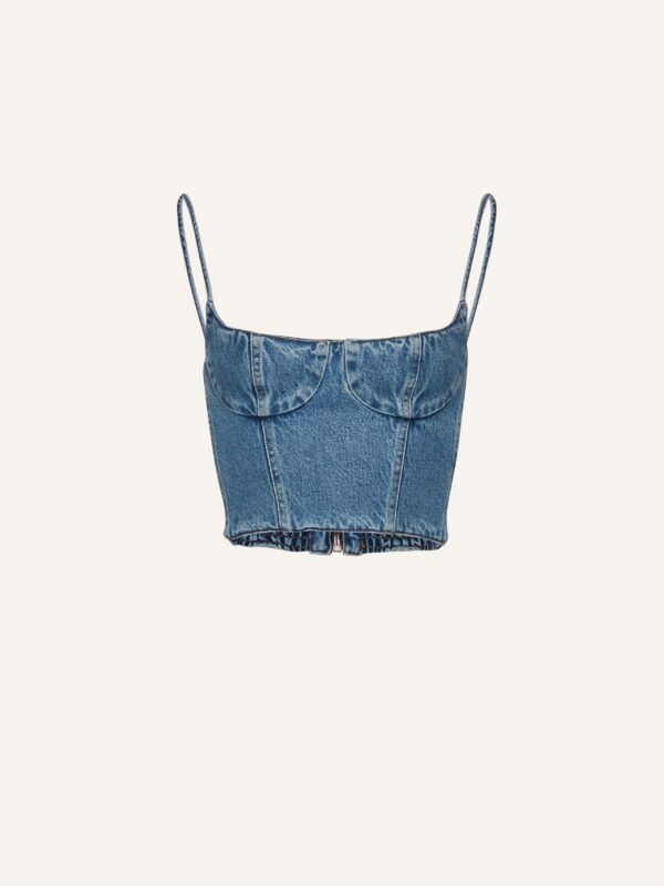 DENIM BUSTIER TOP